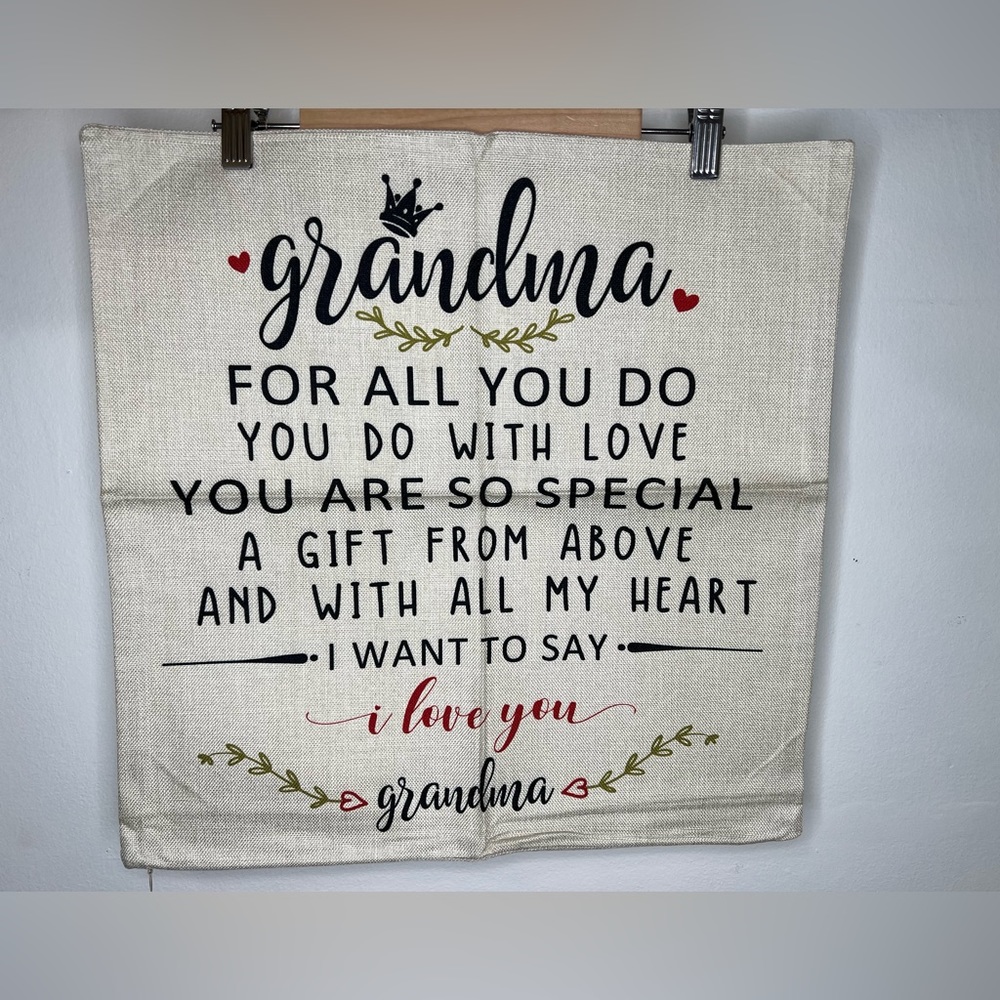 Brand New-Grandma Zipper Pillow Cover
